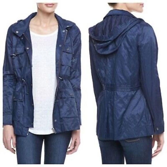 Anthro Joie Vera Jane Anorak Utility Zip Front Navy Casual Spring Jacket - Picture 1 of 4